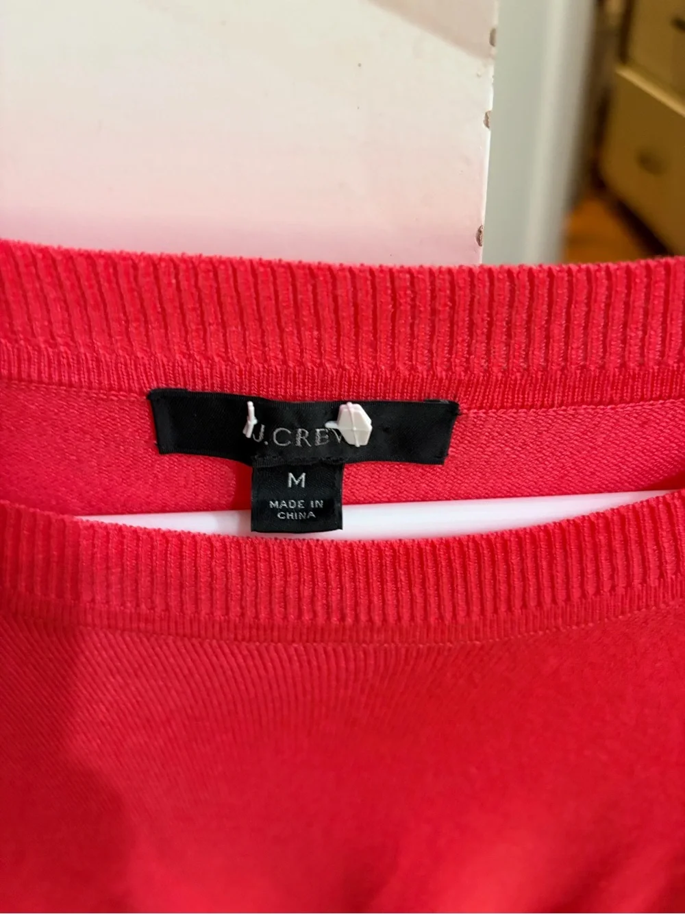 J. Crew Short-Sleeve Silk Blend Crewneck Sweater in Coral